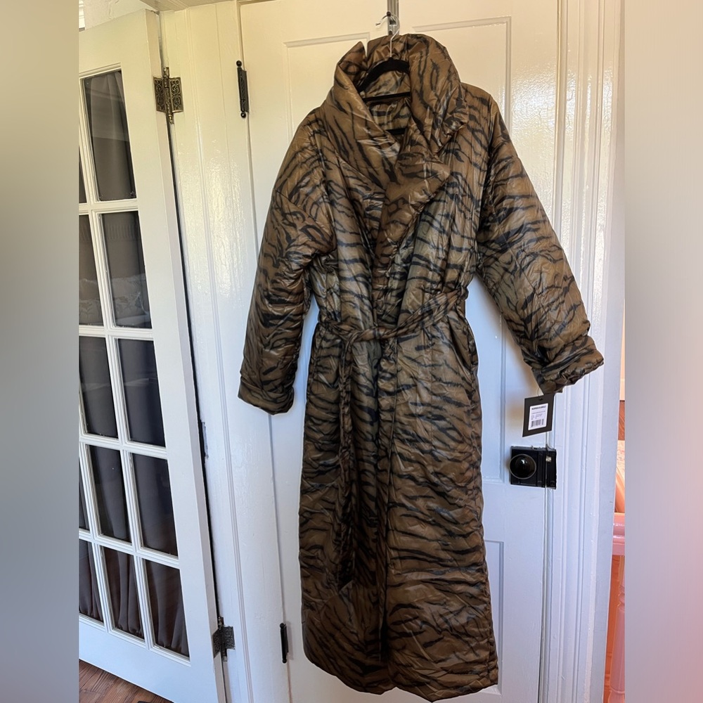 Norma Kamali tiger sleeping bag coat size m/l